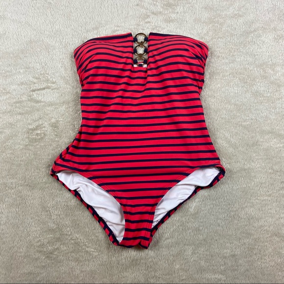 Michael Kors Other - Michael Kors Red Blue Striped One Piece Swimsuit